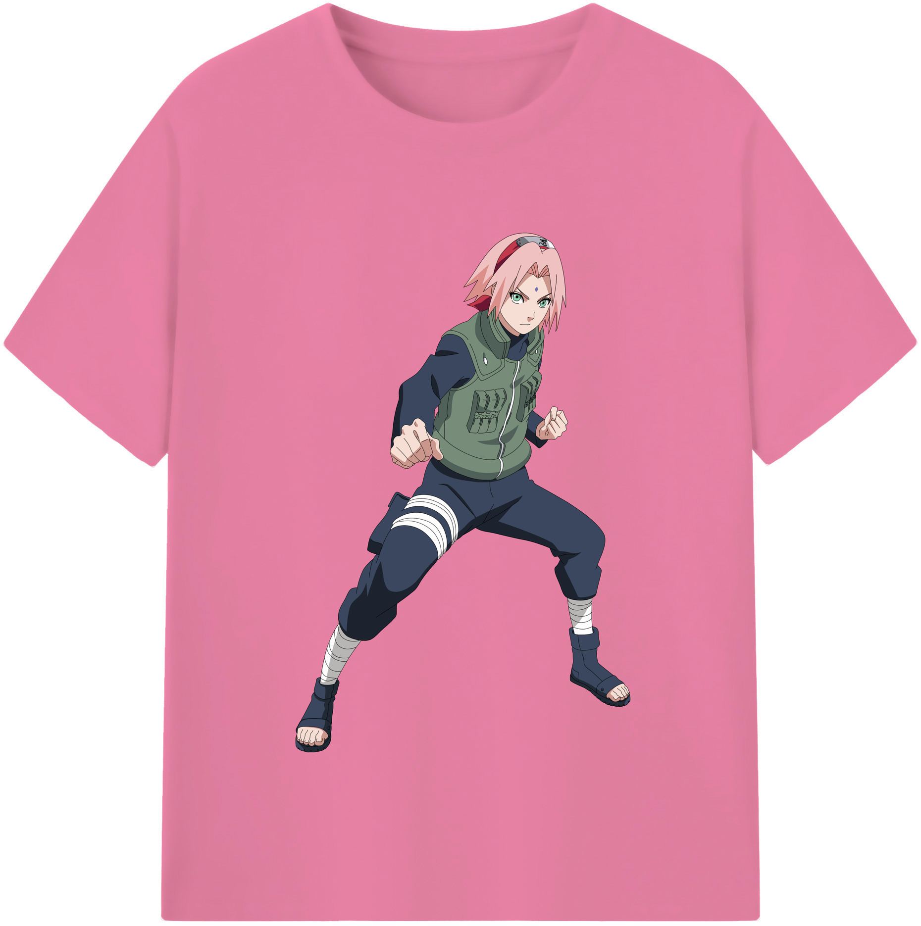 （画像用） NARUTO -ナルト- 春野サクラ Haruno Sakura 綿100％半袖Tシャツ（フロントプリント）